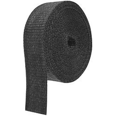 Black Exhaust Header Wrap – 2 Rolls, 1/8x2x50 FT Each + 12 Stainless Steel Locking Ties, 1500-2000°F Protection