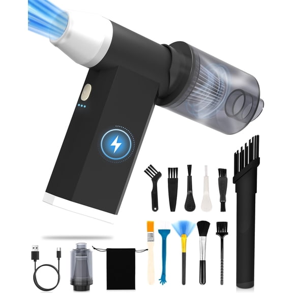 2 in1 Duster and Vacuum, 150000 RPM Cordless Electric Air Duster, 4 Gear Adjustable Mini Handheld Blower, Rechargeable Vacuum for ,Keyboard,,,Outdoor