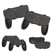 2 in1 Hand Grip for Switch 2 2025 with Wrist Strap Detachable Handle Grips Holder for Joycon Controllers Game Accessories 1Pair Black