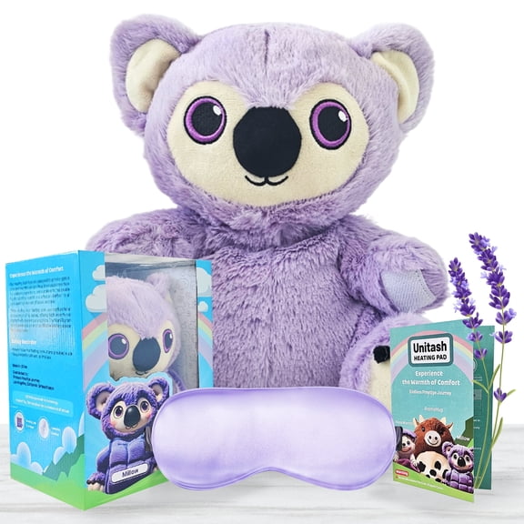 Unitash Koala 2-in-1 Stuffed Animal Microwavable Heating Pad for Period Cramps & Eye Mask Heating Pad,