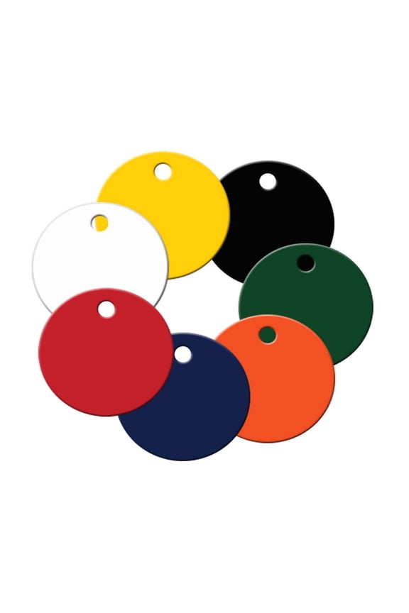 2 inch Blank Circle Plastic Tags - Engravable Pack/25