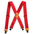thumbnail image 1 of 2 inch Casual Men Women Partial Elastic Tradesperson's Red Suspenders For Wedding, 1 of 6