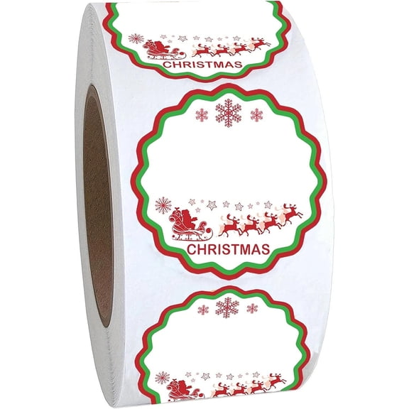 2 inch Christmas Themed Direct Thermal Labels Color Coding Dot Labels for Thermal Label Printer Shipping Label Printer for Xmas New Year Party Business 500 Pcs