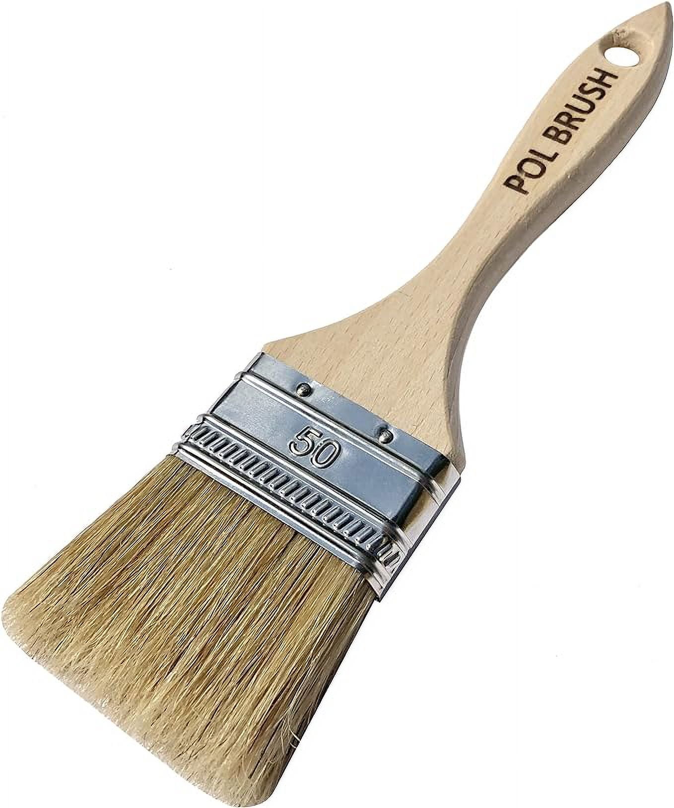 2 inch European Professional Flat Paint Brush Natural Bristle Wooden