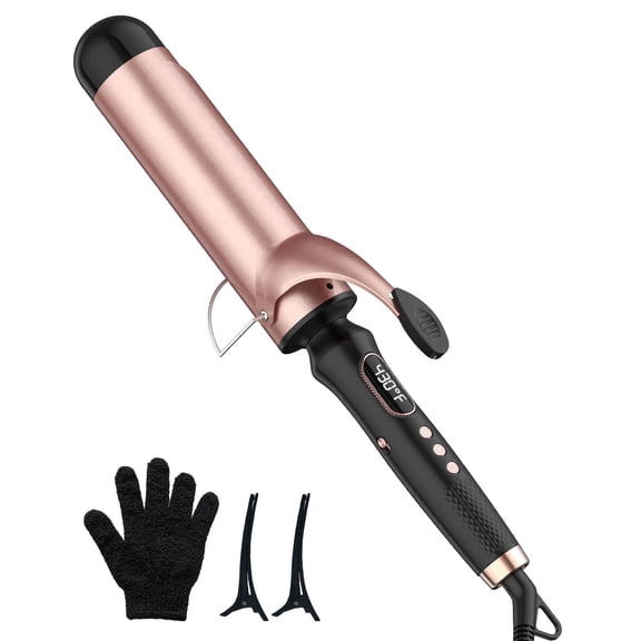 2 inch Curling Iron,100-240V Dual Voltage Culing Wand,Long Barrel Curling Iron Hair,Fast Heating Hair Curler with 12 Heat Settings with LED Display