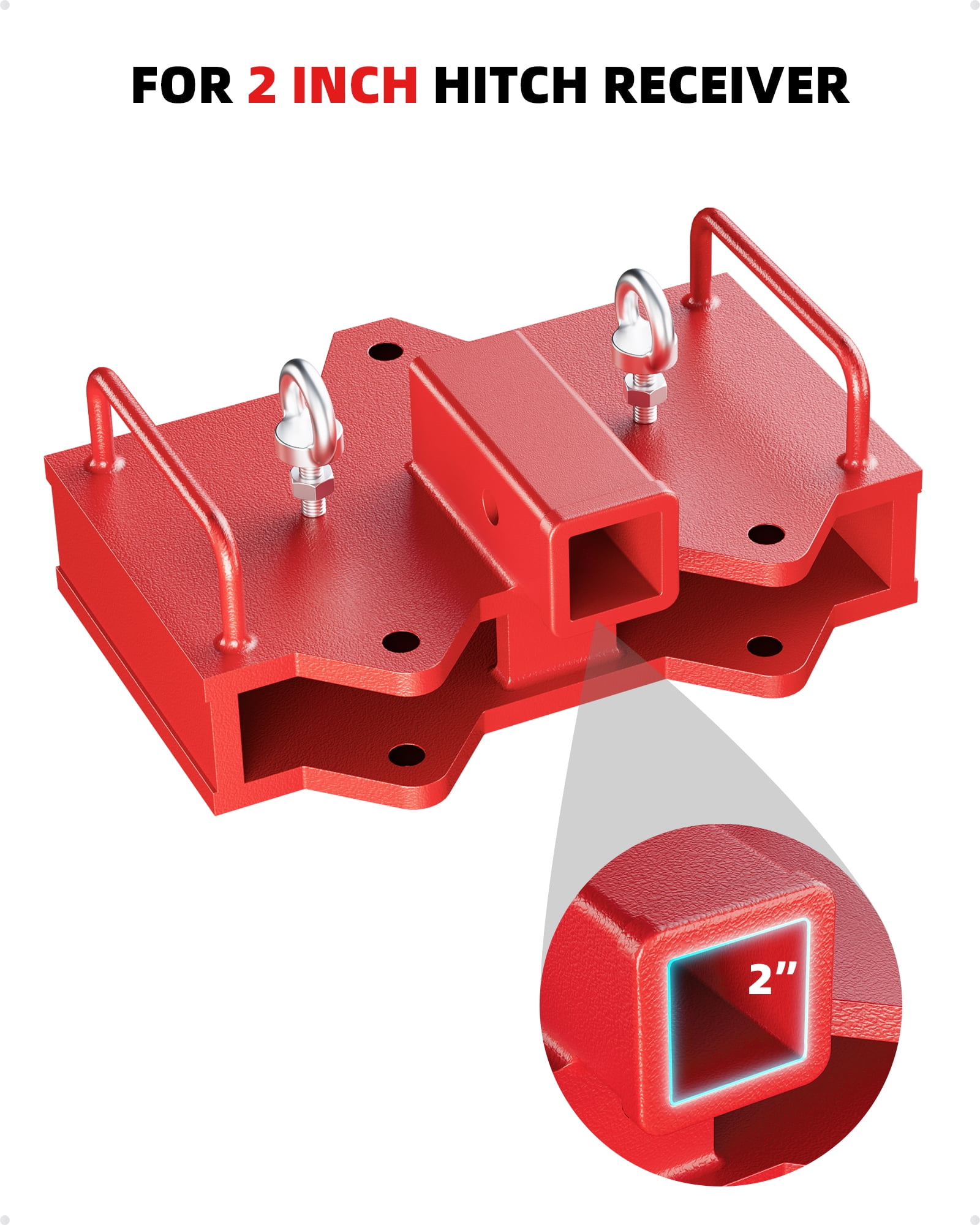 2 inch Forklift Trailer Hitch Receiver for Dual Pallet Forks,Forklift