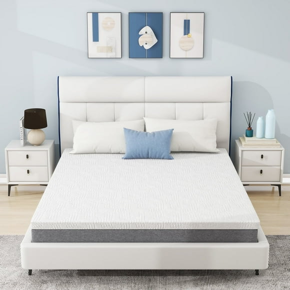 2 inch Full Size Memory Foam Mattress Topper with Cover, Comfort Body Support & Pressure Relief