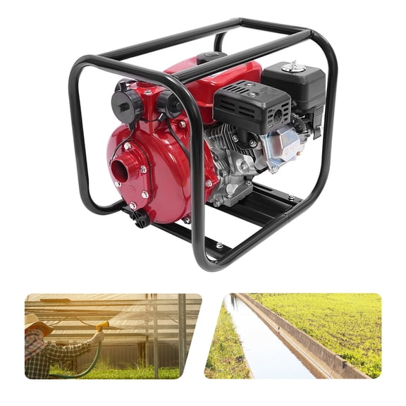 2 inch Gas Powered Water Pump, 4-Stroke 170F-7.5HP Gasoline Engine Water Pump, 212CC Agricultural Water Irrigation Pump, Large High Pressure Water Pumpor, for Farmland Garden Irrigation