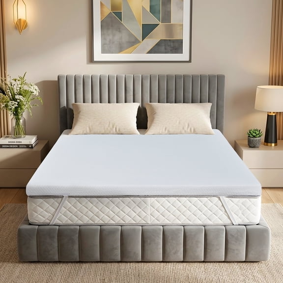 2 inch Gel Memory Foam Mattress Topper Full Size High Density Cooling Pad Pressure Relief Bed Topper with Removable Washable Cover