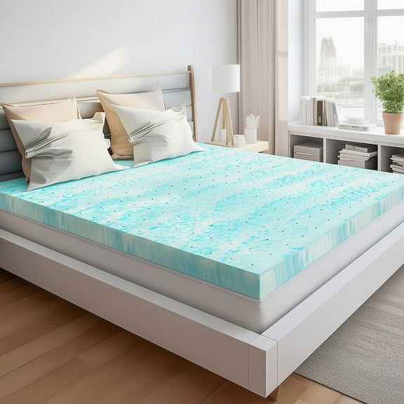 2 inch Gel Memory Foam Mattress Topper King- CertiPUR-US Certified Cooling Layer for Enhanced Comfort