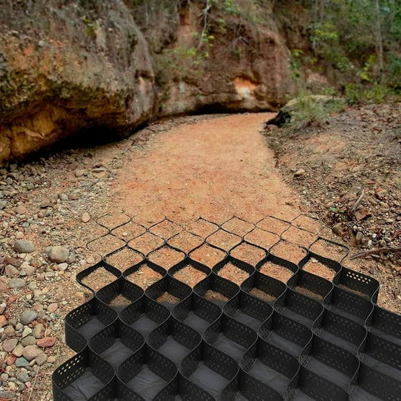 2 inch Geocell Ground Grid, HDPE Geo grid Ground Gravel Grid, Geogrid Driveway, Permeable Paver System Ground Stabilization Grid Geocell Permeable Pavers for Landscaping Parking Lots ( Color : W X L ,