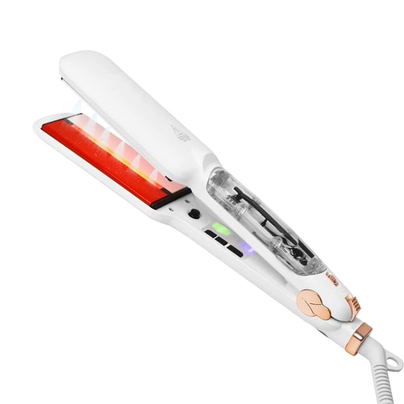 2 inch Infrared Steam Hair Straightener, Professional Tourmaline Ceramic Flat Iron, Vapor Instant Heat Up with Adjustable Temperature, Dual Voltage 2026 Version