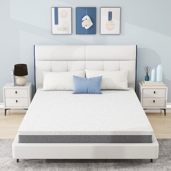 2 inch King Size Memory Foam Mattress Topper with Cover,Gel Infused Foam, Comfort Body Support & Pressure Relief