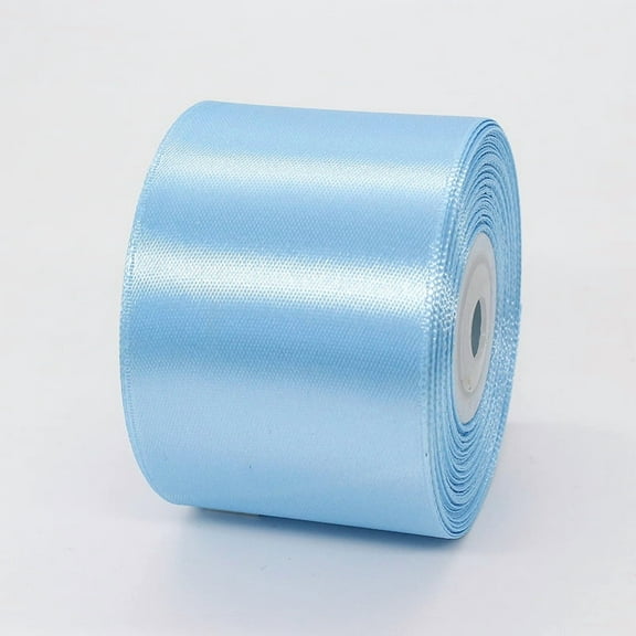 2 inch Light blue Satin Ribbon 22m Solid Fabric Ribbons Roll for Gift Wrapping, Satin Weddings,Flower Bouquet, Invitations,Sewing,Party Decorations, Holiday Decorating and More