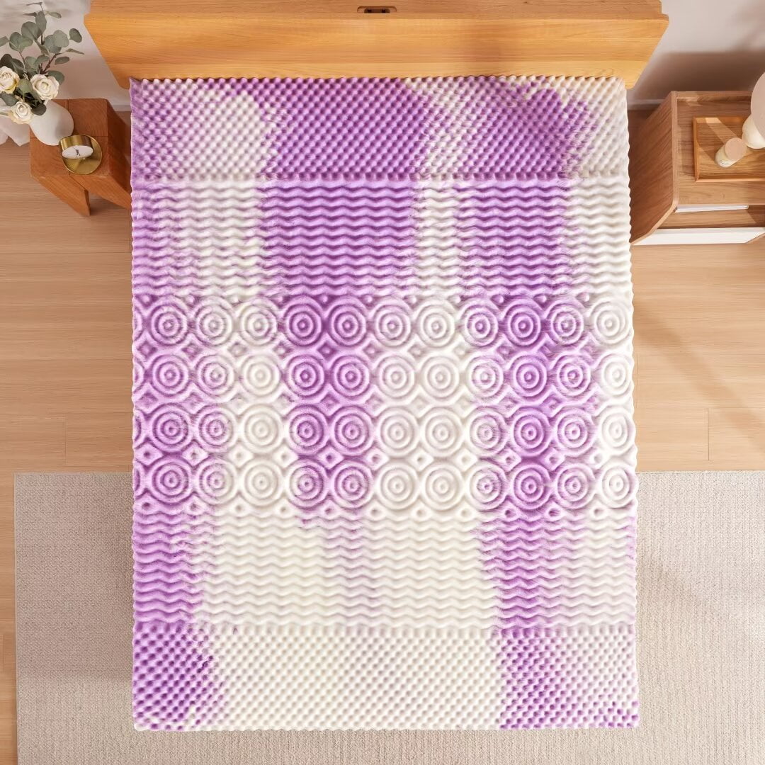 2 inch Mattress Topper, Cooling Gel Memory Foam Zoned Support Bed