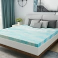 thumbnail image 1 of 2 inch Memory Foam Mattress Topper Full Size In a Box, Blue, 1 of 4