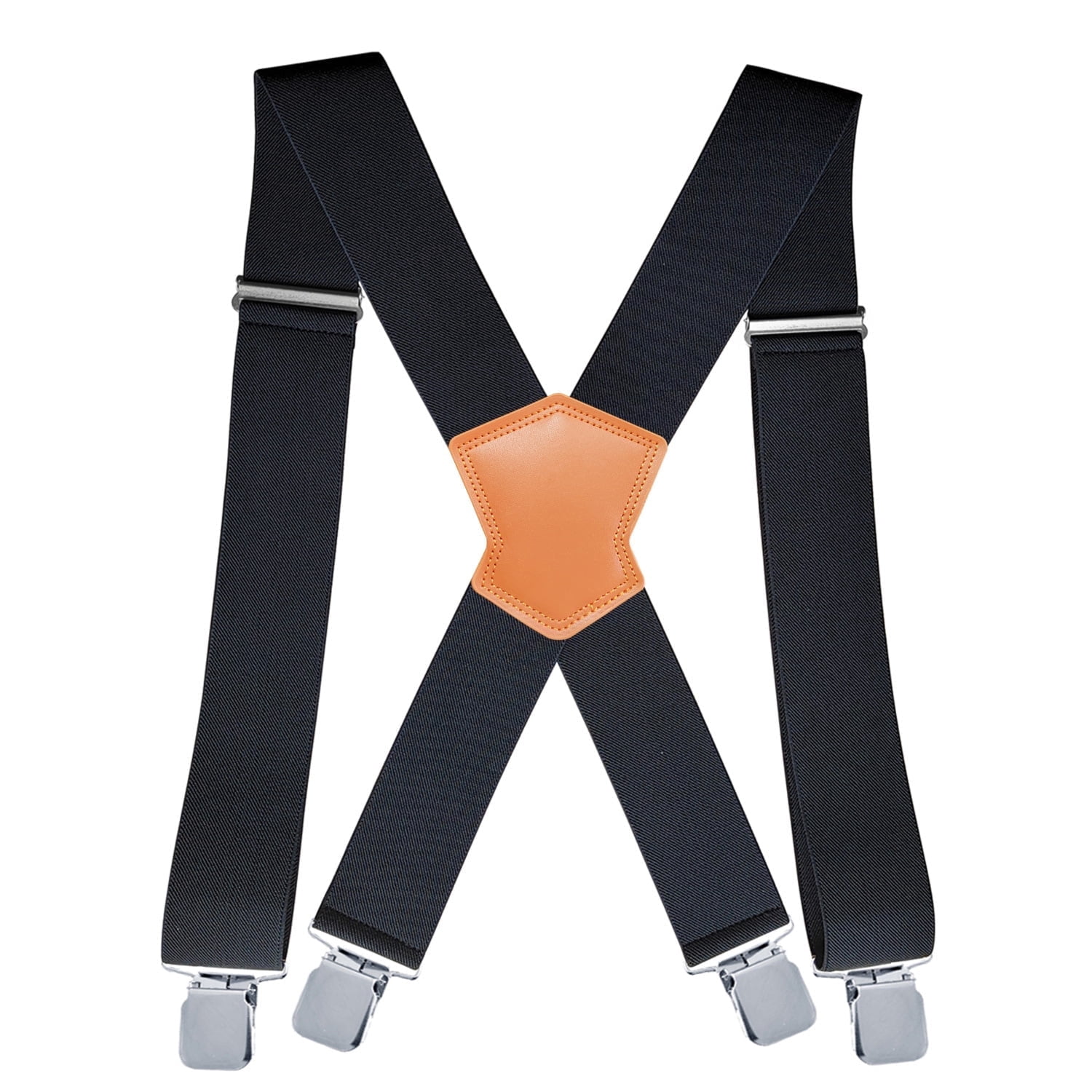2 inch Men Black Suspenders For Pants Formal Heavy Duty Adjustable X ...