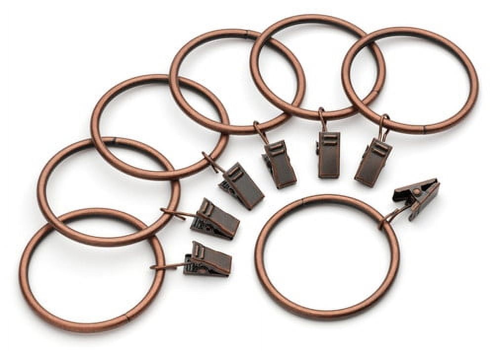 2 inch Metal Curtain Clip Rings in Antique Copper Finish, Set of 14 ...