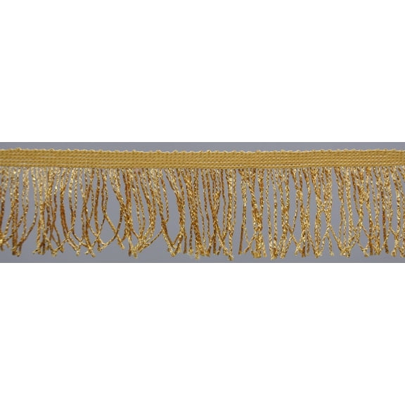 Belagio Enterprises 2" Gold Metallic Chainette Fringe Trim, 15-Yard Roll for Costumes, Apparel & Home Decor