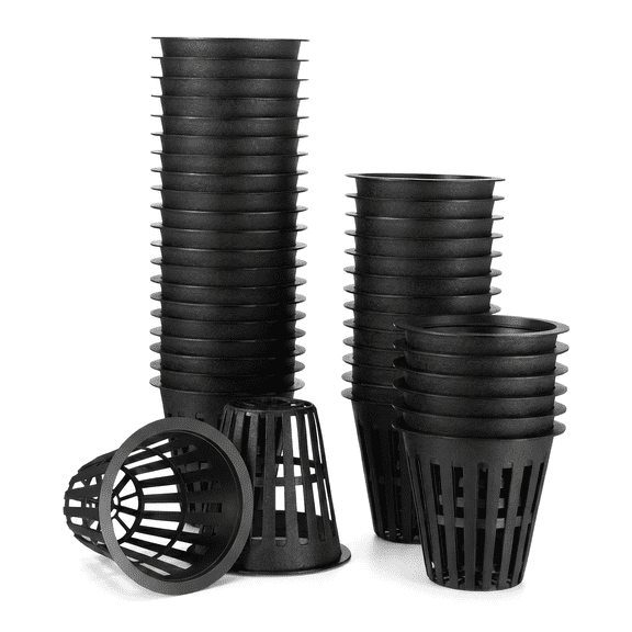 2 inch Net Cups Pots 60 Pack Slotted Mesh Wide Lip Filter Plant Net Pot Bucket Basket for Hydroponics  Aquaponics Planter Indoor Outdoor Growing