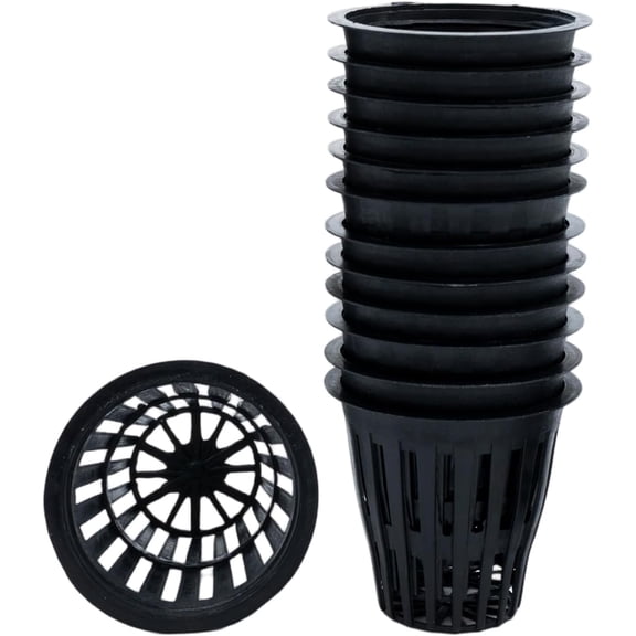 2 inch Net Pots, Net Pots for Hydroponics for Indoor or Outdoor Growing, Black, 50 PCS