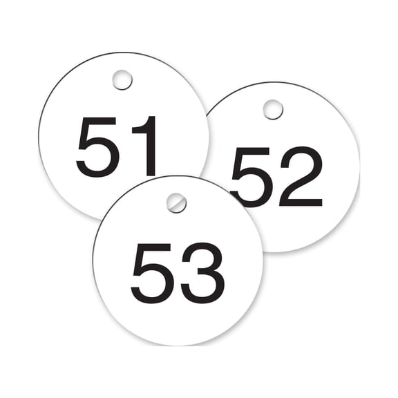 2 inch Numbered Plastic Tags