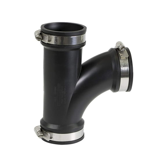 2 inch PVC Flexible Tee Coupling with Stainless Steel Clamps