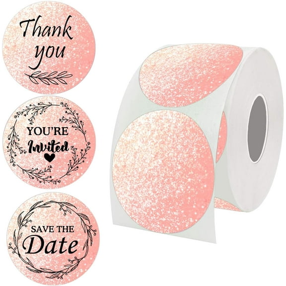 2 inch Pink Shiny Thermal Stickers Round Direct Thermal Labels for Printer 500 Pcs