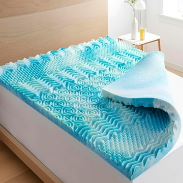 2 inch Planet Sleepings Queen Memory Foam Mattress Topper, 7-Zone Cooling Gel Foam Mattress Topper for Pressure Relief