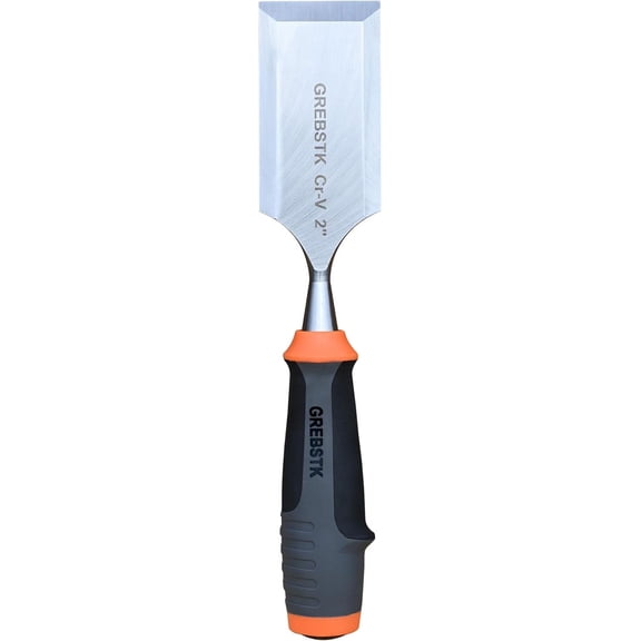 2 inch Professional Wood Chisel for Woodworking, CR-V Steel Bevel-Edge Bench Chisel, Comfortable Extra Large PVC High Impact Handle