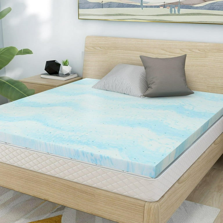 2 in. Gel Memory Foam Queen Mattress Topper Enhance Cooling Supportive