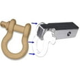thumbnail image 1 of 2 inch Receiver Bracket w/ DESERT SAND Powdercoated D-Shackle - Aluminum, 1 of 1