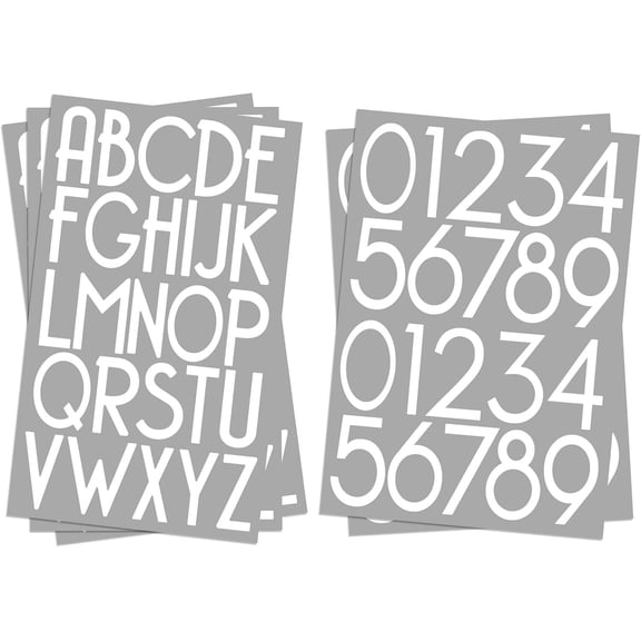 2 inch Self-Adhesive Vinyl Alphabet Letters Numbers Kit, Modern Mailbox Numbers Sticker for Mailbox, Signs, Window, Door, , , , Business, Address Number, Name, Craft (Pure White)