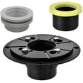 thumbnail image 1 of 2 inch Shower Drain Base Flange Kit with Rubber Coupler Gasket, Threaded Adjustable Ring Adaptor for No Hub Square Linear Floor Drain Installation$$Tools & Hardware Other, 1 of 6
