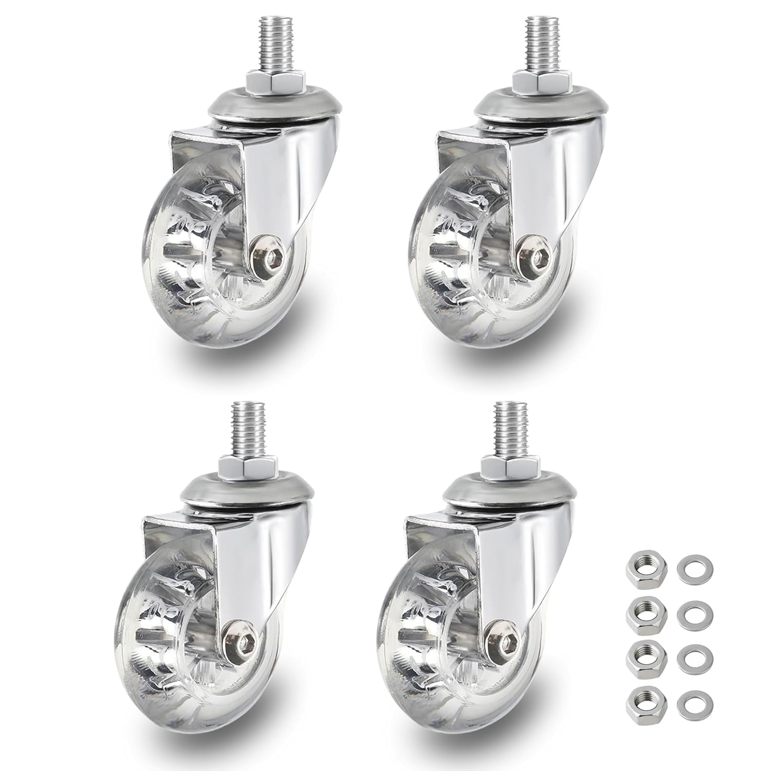 2 Inch Caster Wheels Metric Size M8×25mm Threaded Stem Casters Castors