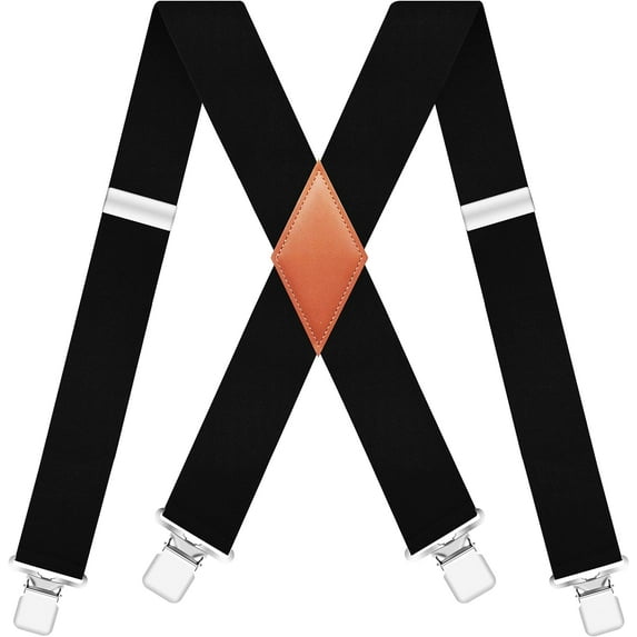 2 inch Suspenders For Men Heavy Duty With Clips X-Back Elastic Adjustable Brace
