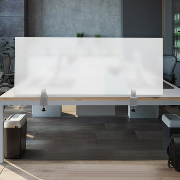 Indoor Office Partition Desk Divider Acrylic Desktop Privacy Panel W/2 Foam Pads
