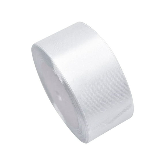 2 inch Wide Satin Ribbon Perfect for Wedding,Handmade Bows and Gift Wrapping,66FT Solid Color Satin Ribbons, Single Faced Fabric Craft Ribbons Gift Wrapping Decorative Ribbons,White,20m*5cm