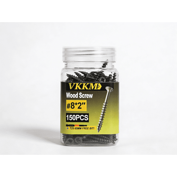 2-inch deck screws, wood screws #8 x 2, 150 pieces, rust resistant, outdoor epoxy coating, outdoor deck screws, star/Torx drive head screws, with T25 star bit, green.