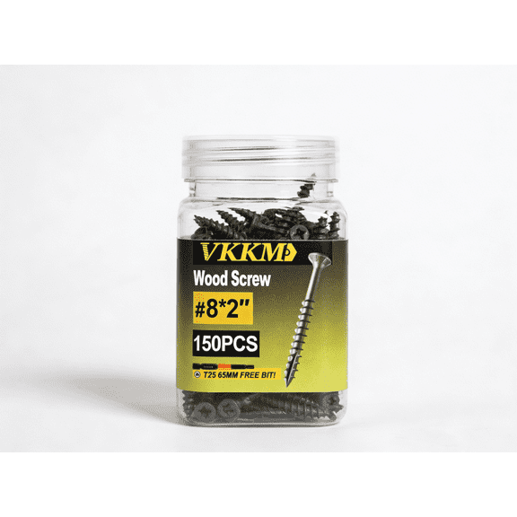 2-inch deck screws, wood screws #8 x 2, 150 pieces, rust resistant, outdoor epoxy coating, outdoor deck screws, star/Torx drive head screws, with T25 star bit, green.