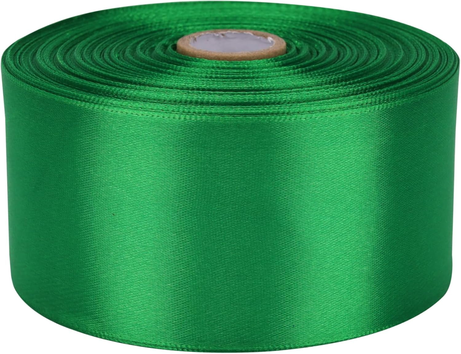 2 inch x 50 Yards Green Single Face Satin Ribbon Solid Fabric Ribbon for Gift Wrapping Floral Bouquets Wedding Birthday Party Decoration Hair Floral Craft Sewing