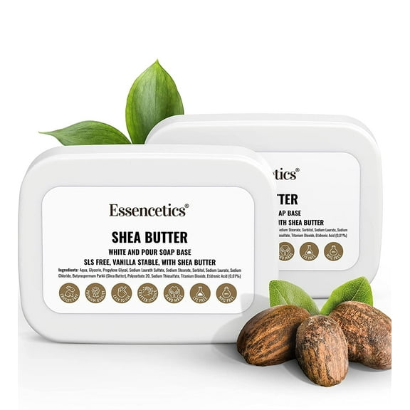 2 lb All Natural White Shea Butter Soap Base for Soap Making Melt and Pour Shea Butter Glycerin Soap Base for Soap Making by Essencetics