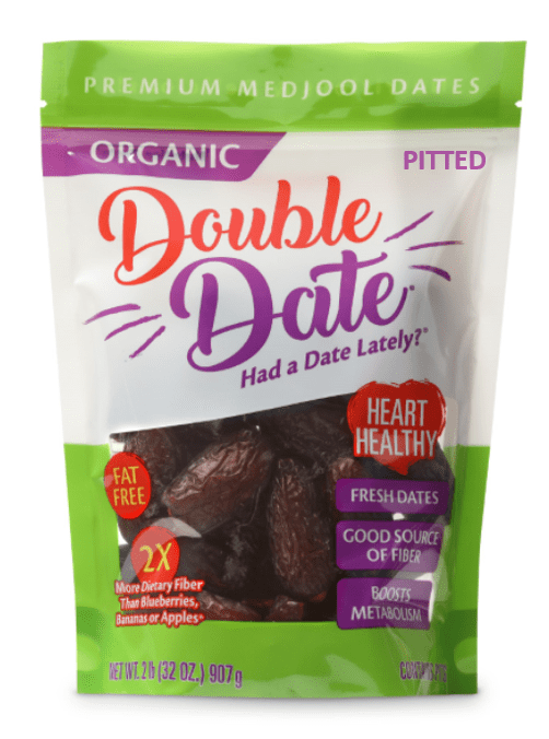 2 lb Pouch Double Date Organic Pit Free Medjool Dates