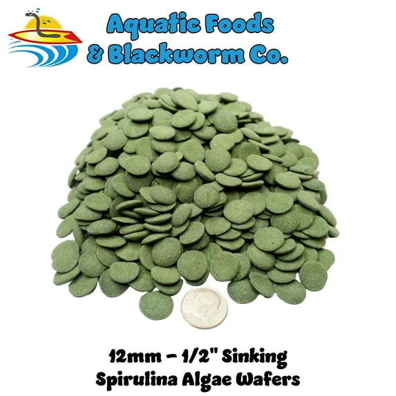2-lbs 12mm-1/2" Spirulina Algae Sinking Wafers, Tropical Fish Food…2-lb