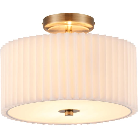 2-light drum light bronze bedroom light fabric, metal ceiling light