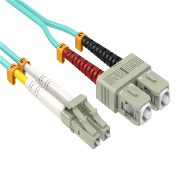 2 m 10Gb LC&SC Duplex 50-125 Multimode OM3 Fiber Optic Cable - Aqua