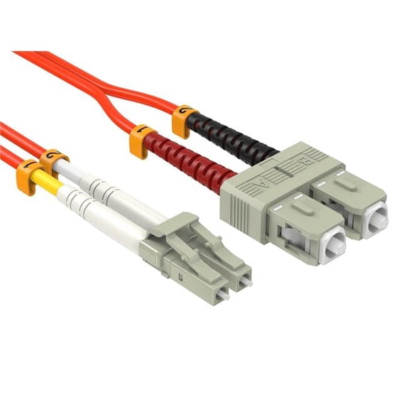 2 m LC&SC Duplex 50-125 Multimode OM2 Fiber Optic Cable - Orange
