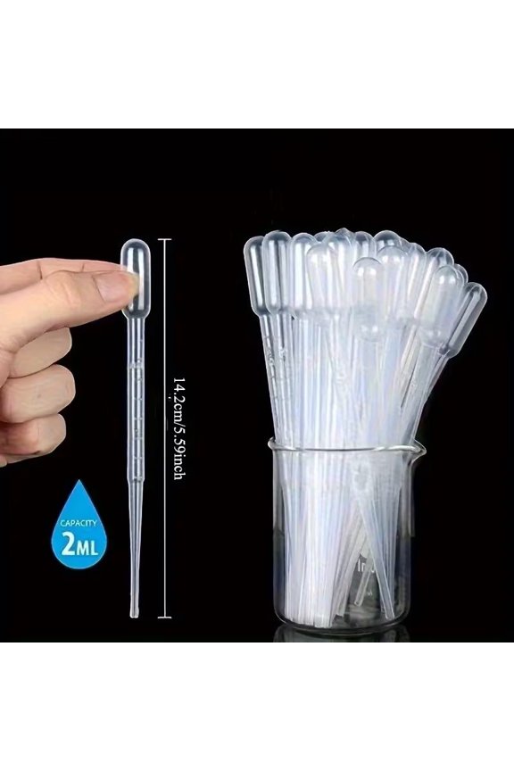 2 mL Clear Dropper Pipette - Precision Liquid Measurement for Labs, Makeup, Art, and More