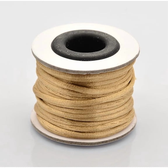 2 mm 10 Yards Pale Goldenrod Satin Nylon Cord Silky Smooth Nylon String for Jewelry Making Bracelet Necklaces Beading Thread Rattail Macrame Chinese Knot Craft