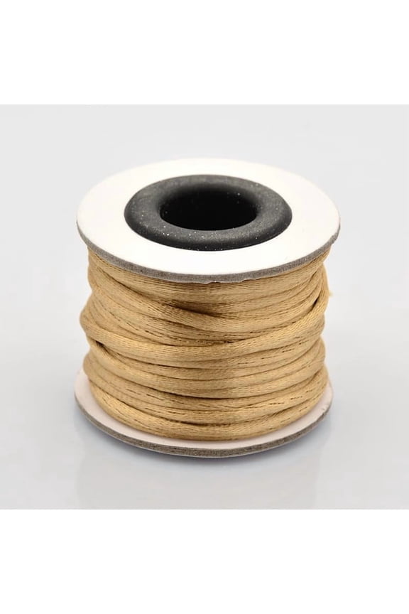 2 mm 10 Yards Pale Goldenrod Satin Nylon Cord Silky Smooth Nylon String for Jewelry Making Bracelet Necklaces Beading Thread